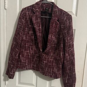 Mossino Burgundy Tweed Blazer